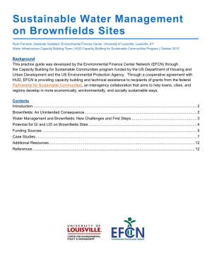 Sustainable Water Management on Brownfields Sites