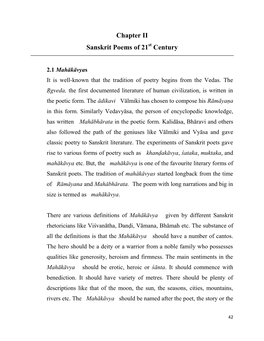 Chapter II Sanskrit Poems of 21 Century