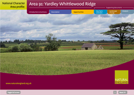 Yardley Whittlewood Ridge Area Profile: Supporting Documents