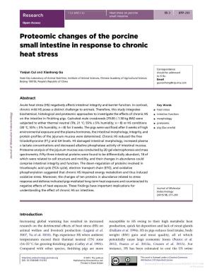 Proteomic Changes of the Porcine Small Intestine in Response to Chronic Heat Stress
