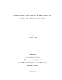 Empirical Models for Structural Effects of A-Site Point