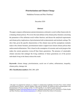 Prioritarianism and Climate Change