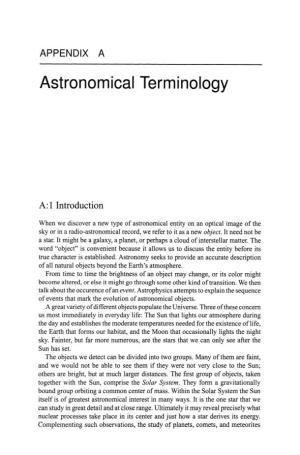 Astronomical Terminology