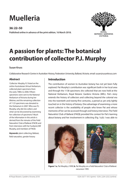 Muelleria Vol 36 – Pp22-50 Kruss - a Passion for Plants- Pjmurphy