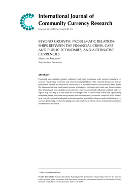 International Journal of Community Currency Research