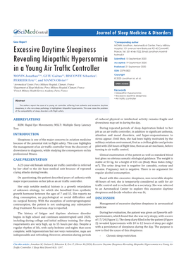 Excessive Daytime Sleepiness Revealing Idiopathic Hypersomnia in a Young Air Traffic Controller
