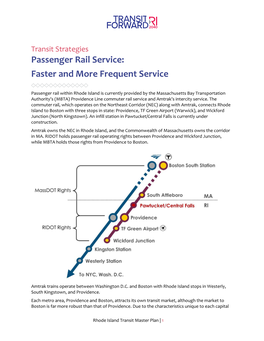 Passenger Rail Service: Faster and More Frequent Service
