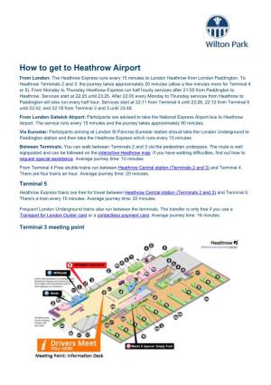 How to Get to Heathrow Airport and Meeting Point