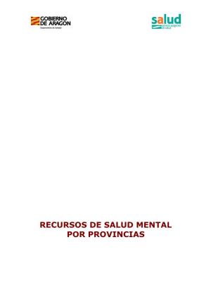Recursos De Salud Mental Por Provincias
