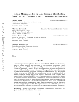 Hidden Markov Models for Gene Sequence Classification