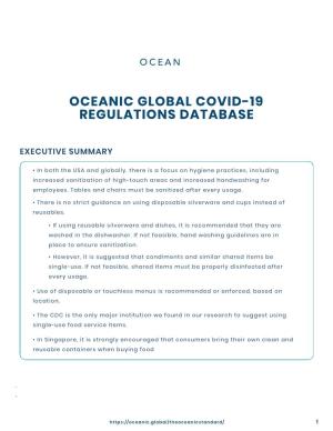 Oceanic Global COVID-19 Regulations Database