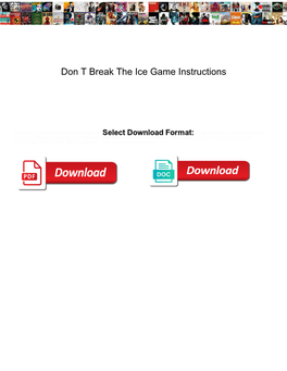 Don T Break the Ice Game Instructions