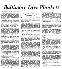 Baltimore Eyes Plunkettett