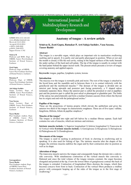 Anatomy of Tongue