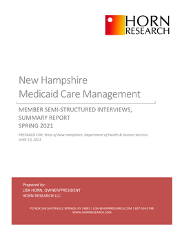 New Hampshire Medicaid Care Management