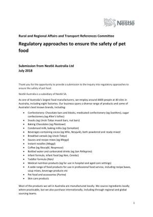 Regulatory Approaches to Ensure the Safety of Pet Food