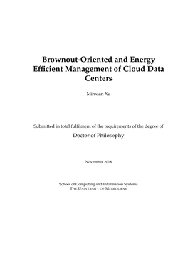Brownout-Oriented and Energy Efficient Management of Cloud Data Centers