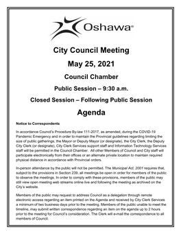 City Council Agenda May 25, 2021 Page 1