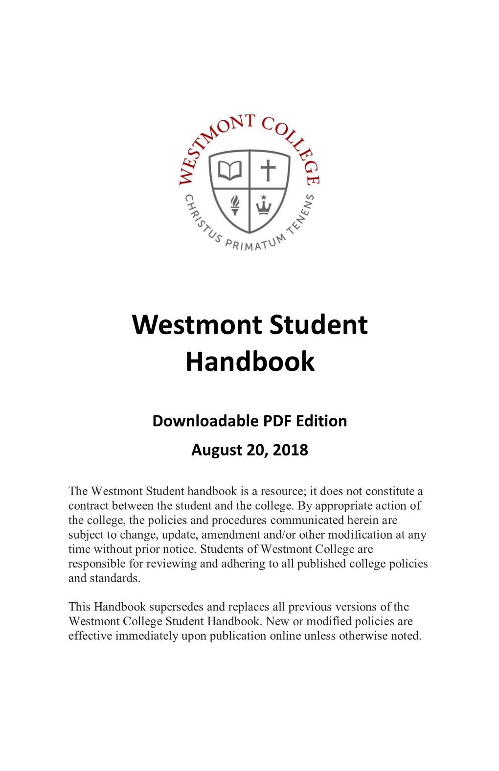 Westmont Student Handbook