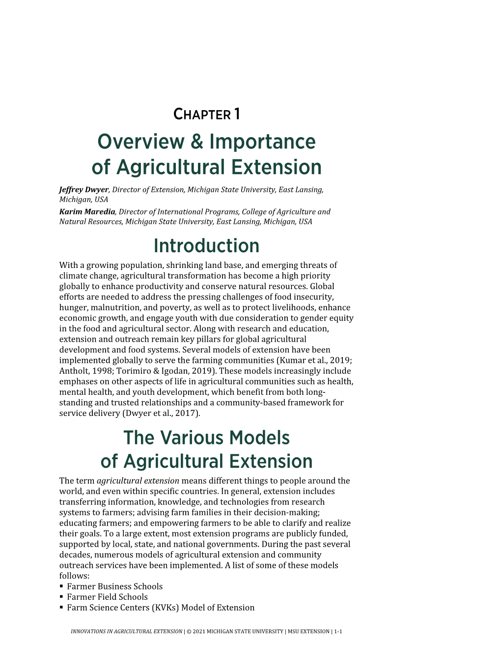Overview & Importance of Agricultural Extension