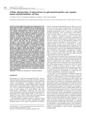 Cellular Pharmacology of Mitoxantrone in P