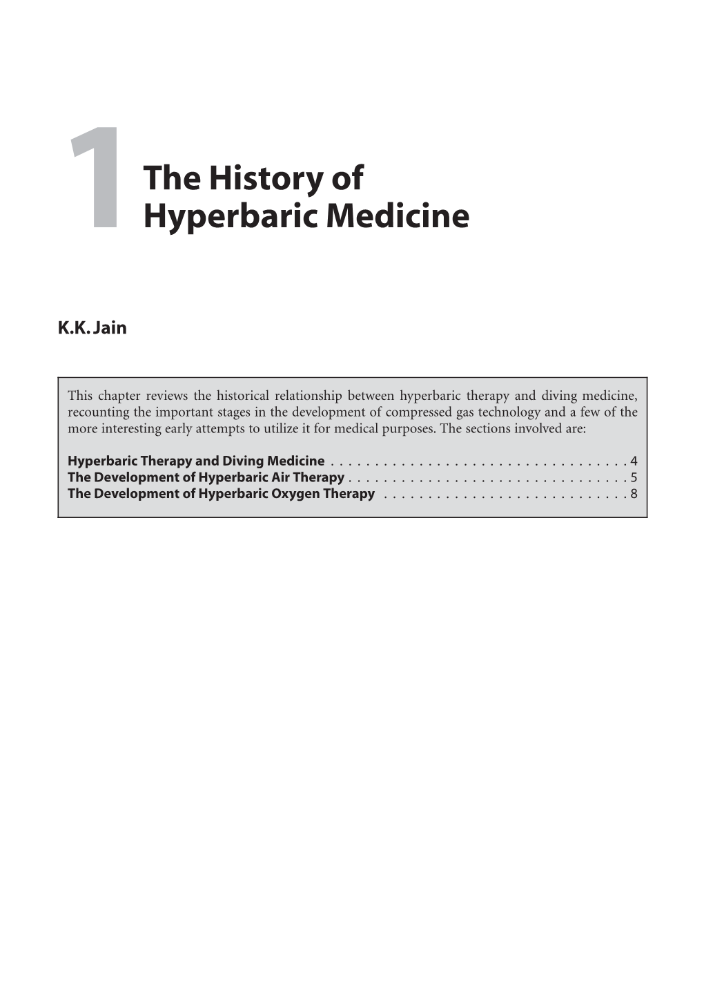 1The History of Hyperbaric Medicine