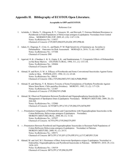 Appendix H. Bibliography of ECOTOX Open Literature