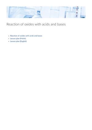 Reac on of Oxides with Acids and Bases