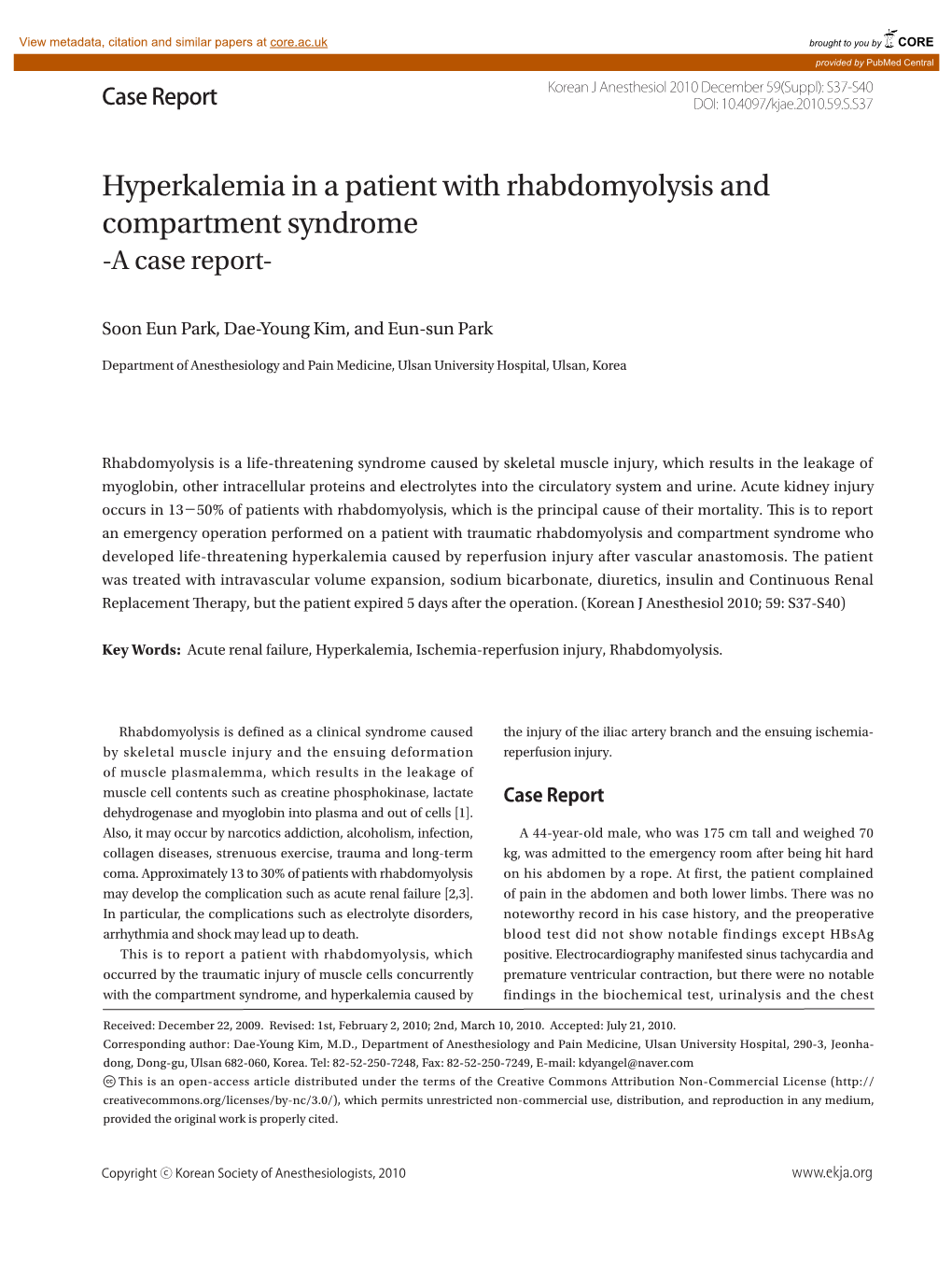 hyperkalemia case study report