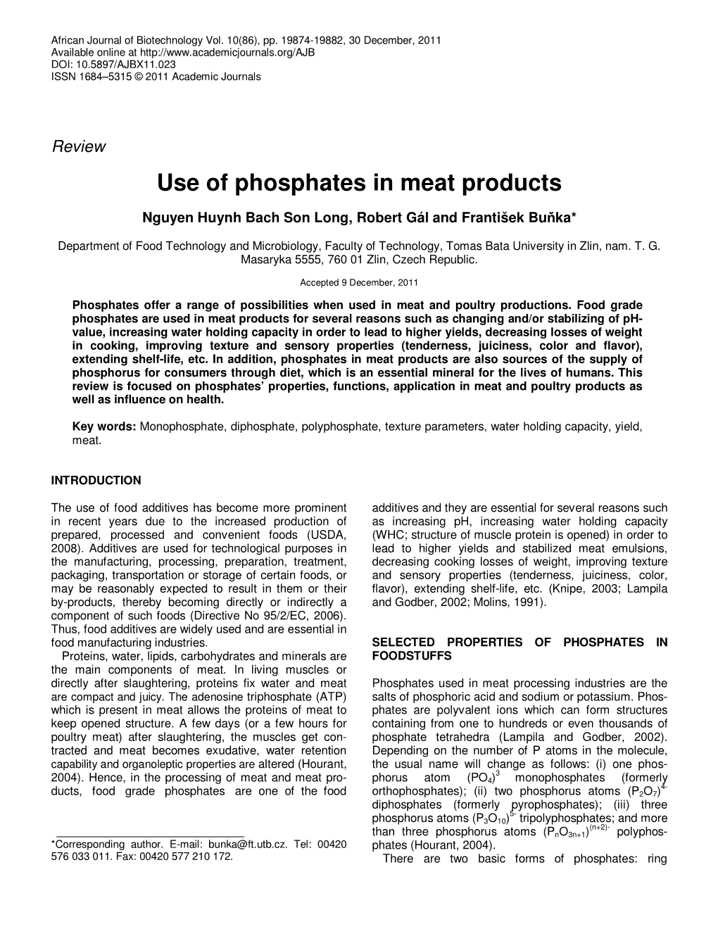 Use of Phosphates in Meat Products