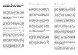 Flyer 'New Atheism'