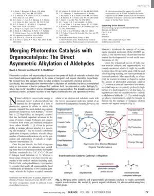 Merging Photoredox Catalysis with Organocatalysis