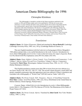 American Dante Bibliography for 1996.Pdf