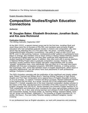 Composition Studies/English Education Connections
