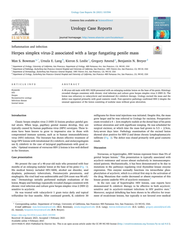 Herpes Simplex Virus-2 Associated with a Large Fungating Penile Mass