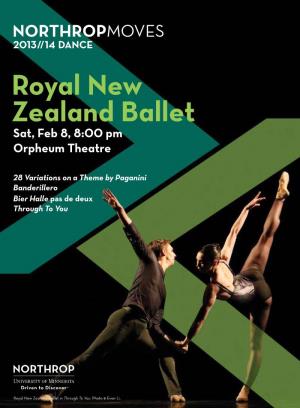 Royal New Zealand Ballet Sat, Feb 8, 8:00 Pm Orpheum Theatre