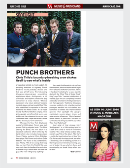 Punch Brothers Da Chris Thile’S Boundary-Breaking Crew Shakes Itself to See What’S Inside