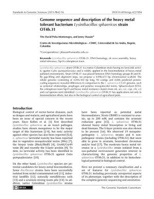 Lysinibacillus Sphaericus Strain Ot4b.31