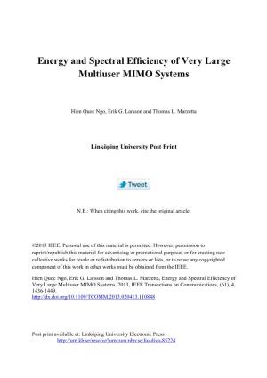 ENERGY and SPECTRAL EFFICIENCY of VERY LARGE MULTIUSER MIMO SYSTEMS 3 Propagation
