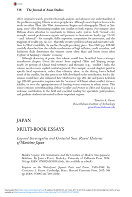 Layered Sovereignties and Contested Seas: Recent Histories of Maritime Japan