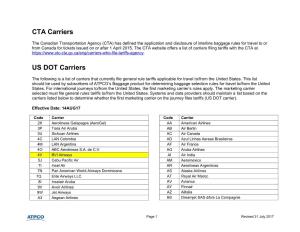 CTA Carriers US DOT Carriers