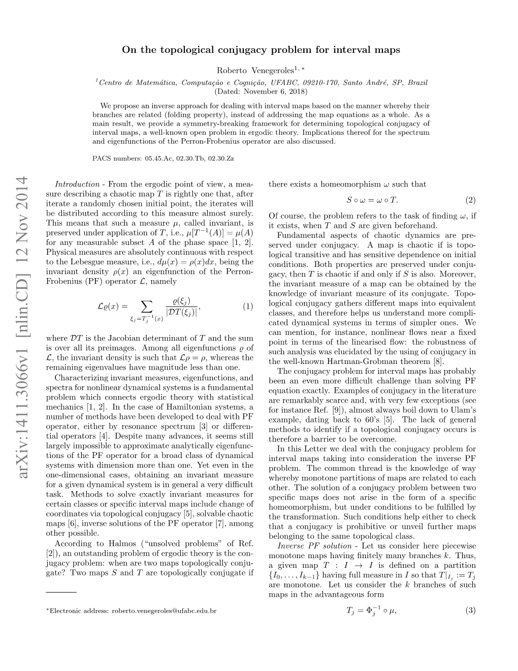 On the Topological Conjugacy Problem for Interval Maps