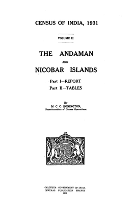 The Andaman and Nicobar Islands, Part I, II, Vol-II