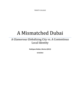 A Mismatched Dubai a Glamorous Globalizing City Vs