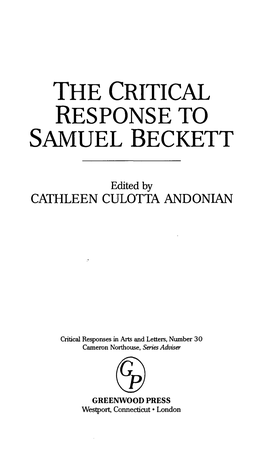 The Critical Response to Samuel Beckett