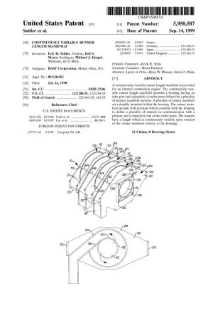 United States Patent (19) 11 Patent Number: 5,950,587 Sattler Et Al