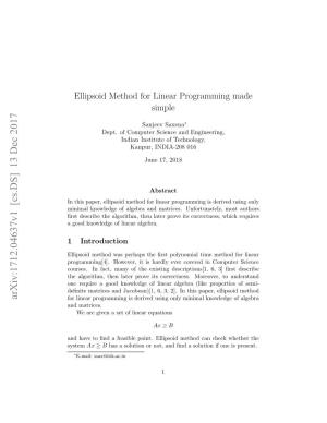 Ellipsoid Method for Linear Programming Made Simple