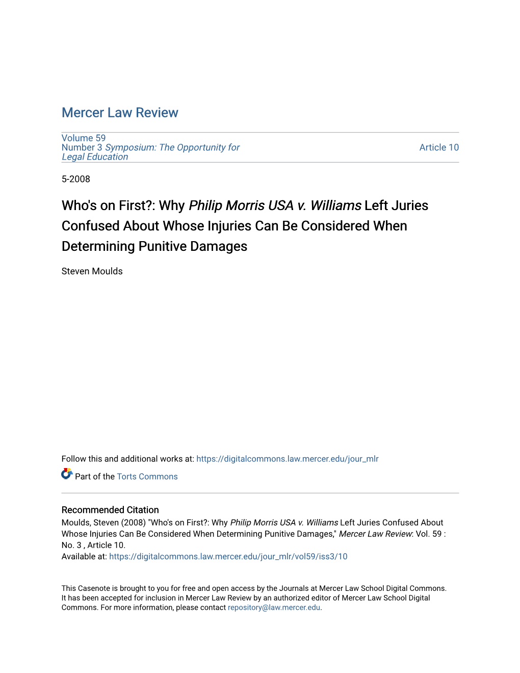 Why Philip Morris USA V. Williams Left Juries Confused About Whose Injuries Can Be Considered When Determining Punitive Damages