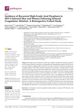 Incidence of Recurrent High-Grade Anal Dysplasia in HIV-1-Infected Men and Women Following Infrared Coagulation Ablation: a Retrospective Cohort Study