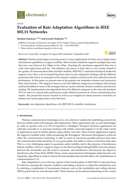 Evaluation of Rate Adaptation Algorithms in IEEE 802.11 Networks